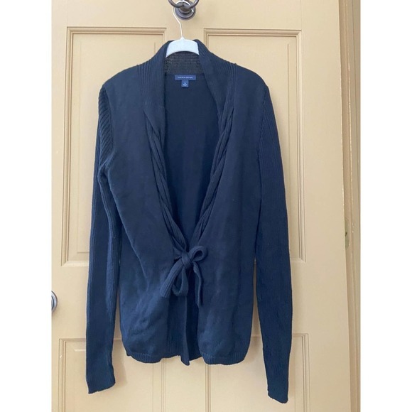 Tommy Hilfiger Sweaters - Tommy Hilfiger Black Tie Front Cardigan Sweater Women's Size Medium